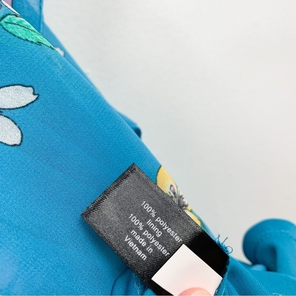 NWT Lane Bryant Blue Floral Chiffon Midi Dress Sz 22 - Picture 9 of 11